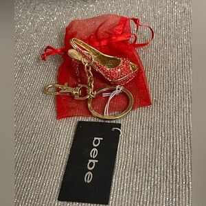Bebe Red and Gold High Heel Keychain